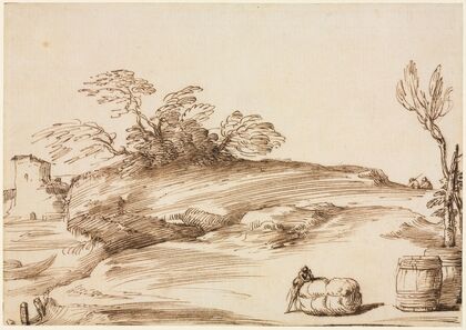 Landscape with a Man Leaning on a Bale (c. 1640)