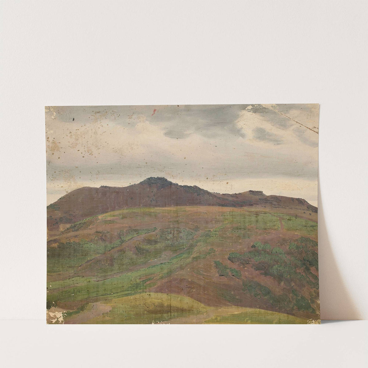 Landscape with a meadow and a range of hills, sketch by Chrystian Breslauer