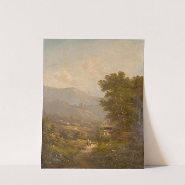 Landscape With A Mountain Road And Castle Ruins by K. Hermann