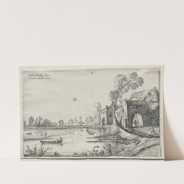Landscape with a River and a Gatehouse (1614) by Esaias van de Velde