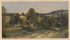 Landscape with a river and huts in Zlate Hory (1850-1881)