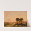 Landscape with a riverat sunset by Aleksander Swieszewski