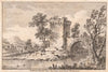 Landscape with a ruin, a river, a shepherd and sheep