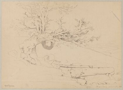 Landscape with a Tree by a Stream near Ruppenberg in Westphalia (1860)