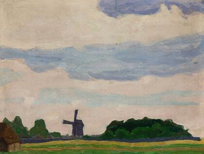 Landscape with a windmill
