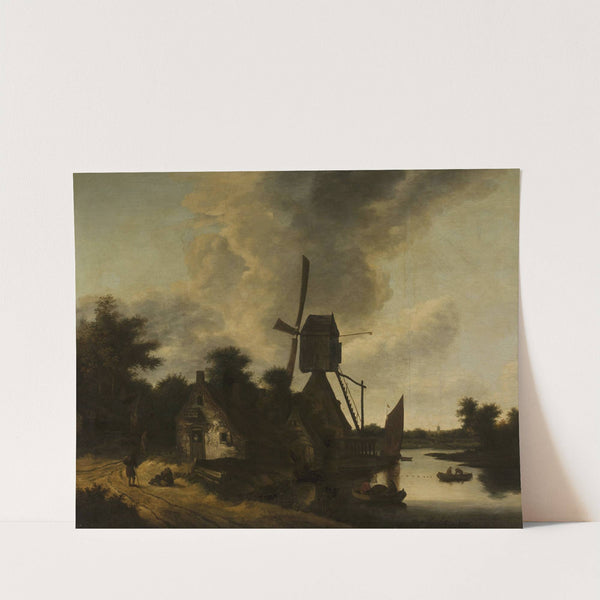 Landscape with a windmill by Salomon Rombouts