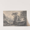 Landscape with an Antique Tomb and Two Wayfarers by Salomon Gessner