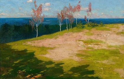 Landscape with birch trees
