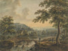 Landscape with bridge and waterfall