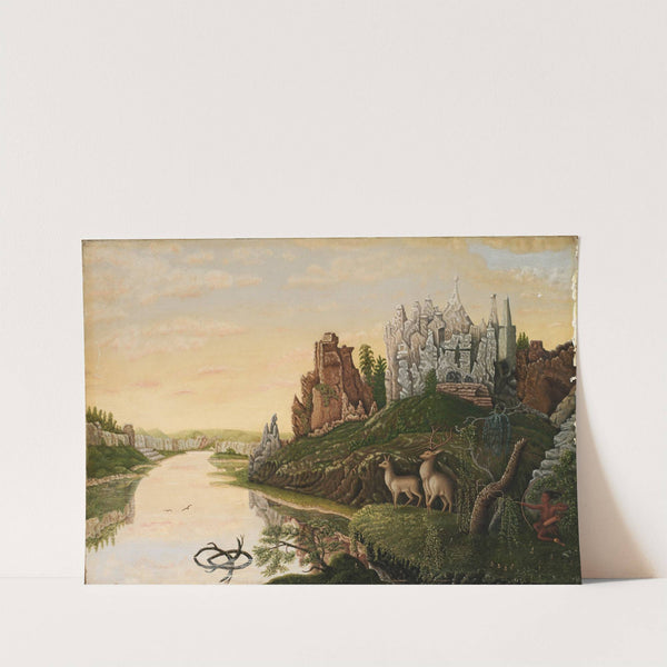 Landscape with Castles and Deer by M. A. Hall