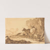 Landscape with Cattle,a Goat and a Resting Shepherd by Pietro Giacomo Palmieri