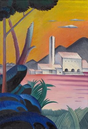 Landscape with Contrasting Tree Forms, II