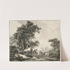 Landscape with covered waggon by Barend Hendrik Thier
