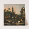 Landscape with deer and exotic birds by Abraham Jansz. Begeyn