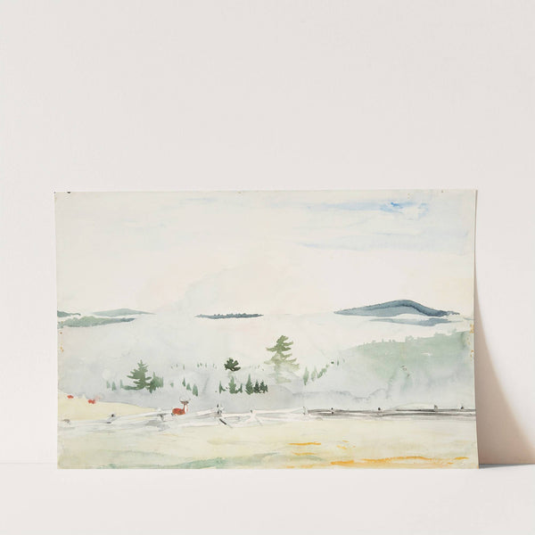 Landscape with Deer in a Morning Haze by Winslow Homer