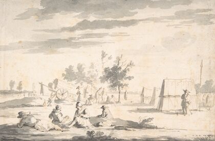 Landscape with Figures and Camp Site