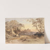 Landscape with Figures and Distant Castle by John Varley