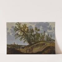 Landscape with figures on a path, a church beyond by Reyer Claesz. Suycker