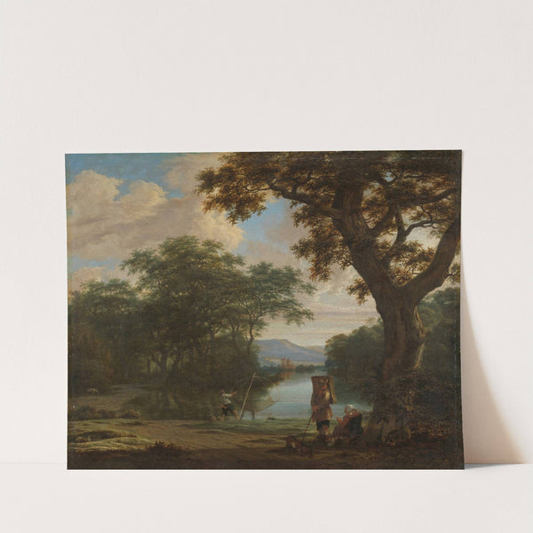 Landscape with Fisherman with a square Net by Joris van der Haagen