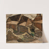 Landscape with houses by Tadeusz Makowski