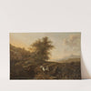 Landscape with hunters by Dirk Stoop