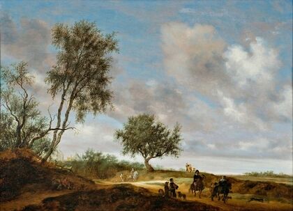 Landscape with hunters