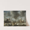 Landscape with ice-skaters by Abraham Beerstraaten