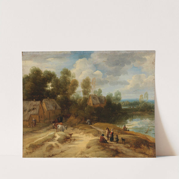 Landscape with Peasants and Cattle (1628-1655) by Lodewijk de Vadder