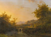 Landscape With Peasants Walking Near A River At Dusk