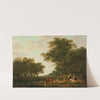 Landscape with Peasants with their Cattle and Anglers on the Water by Jacob van Strij