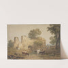 Landscape with ruined building by Henry Gastineau