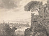 Landscape with Ruins in the Foreground, Harbor and Village, in Background