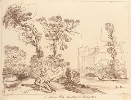 Landscape with seated man