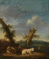Landscape with Sheep and a Sleeping Shepherd