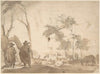 Landscape with Sheep and Two Figures