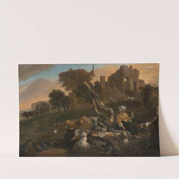 Landscape with Shepherdess by Jan Baptist Weenix