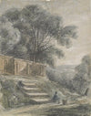 Landscape with sloping steps