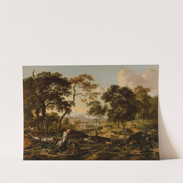 Landscape With Sportsmen Resting By A Path (1670) by Jan Wijnants