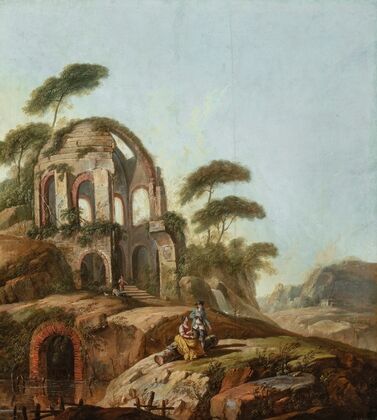 Landscape with the ruins of the Temple of Minerva Medica in Rome
