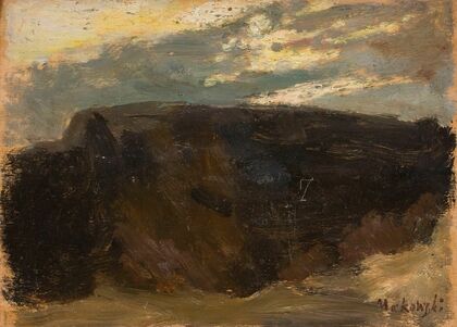 Landscape with the sun shining through