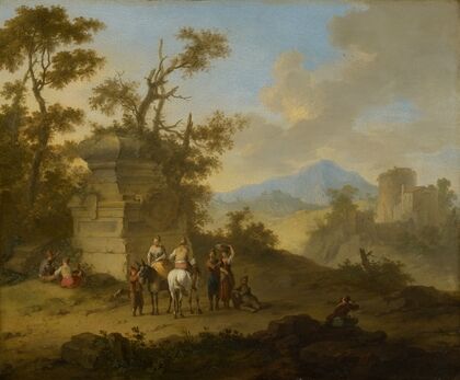 Landscape with Tomb and Horsemen