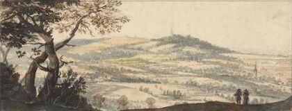 Landscape with two figures in the foreground