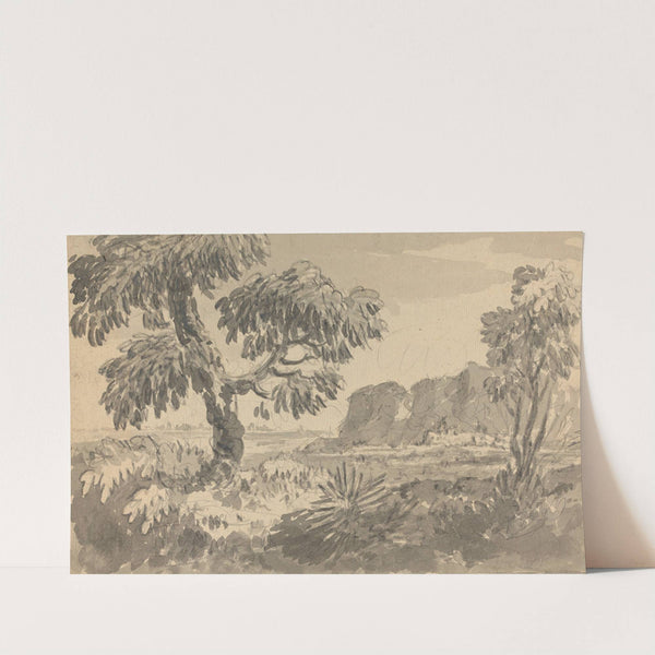 Landscape with Two Trees and Cliff by William Gilpin