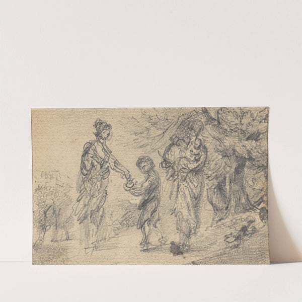 Landscape with two women and child by Gainsborough Dupont