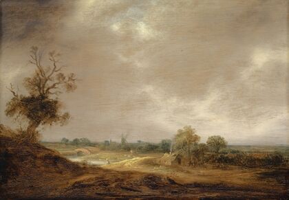 Landscape with Water Course and Farm