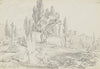 Landschaft, hinten rechts San Miniato al Monte in Florenz