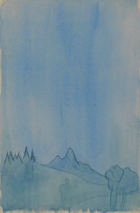 Landschaft in Blau