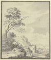 Landschaft mit einem Haus mit Turm (1744)