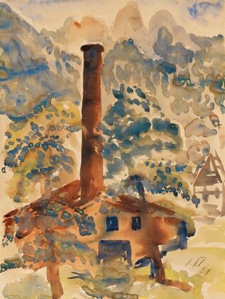 Landschaft mit Fabrik