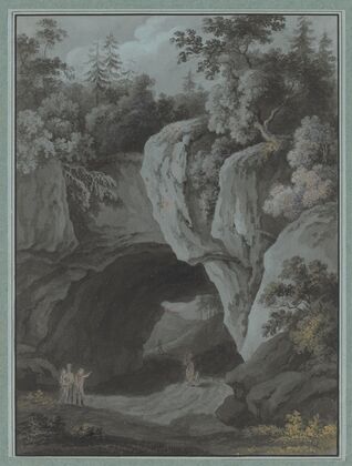 Landschaft mit Felsentor